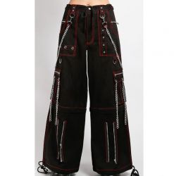 Gothic Black Red Lining Pant